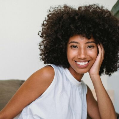 Smiling woman with beautiful white smile