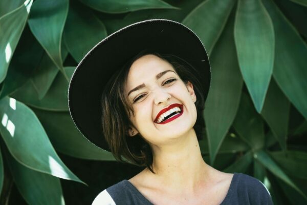 Woman with bright white teeth smiling